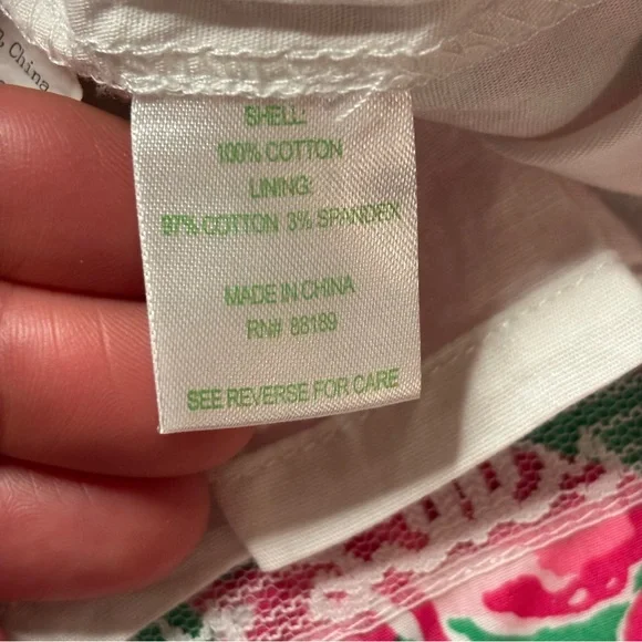 Lilly Pulitzer Jarvey Cotton Skort Skirt Sz 6 Pink Green All a Flutter Ric Rac - Picture 6 of 11